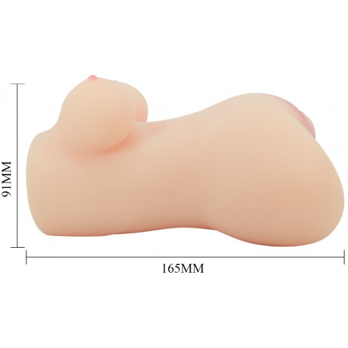 Реалистичный мастурбатор с грудью Crazy Bull Hannah с двойным проникновением