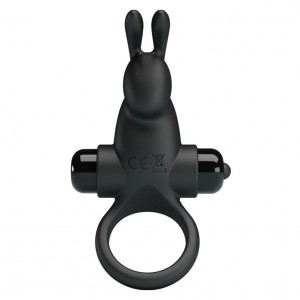 Эрекционное виброкольцо Pretty Love Vibrant Penis Ring I с клиторальным стимулятором черное (иной угол)