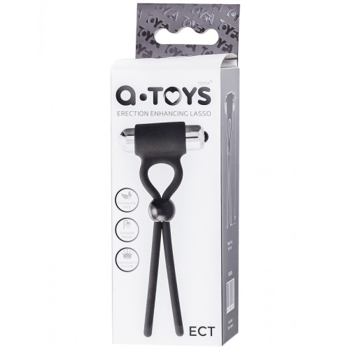 Лассо на пенис A-toys by TOYFA Ect, силикон, черное, 14 см