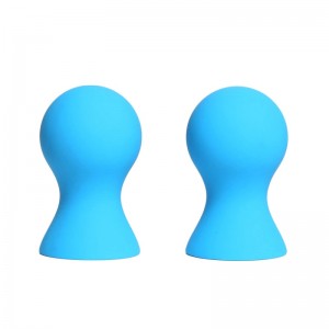 Вакуумные помпы для сосков из силикона голубые (иной угол)