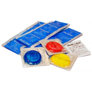 Цветные и ароматизированные презервативы Unilatex Multifruits 144 шт (иной угол)