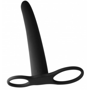 Насадка для двойного проникновения Pure Passion Gimlet черная (иной угол)