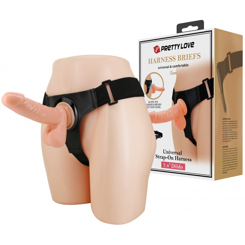 Реалистичный страпон на трусиках Harness Briefs Tom 20 см