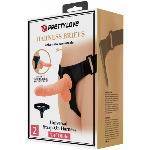 Реалистичный страпон на трусиках Harness Briefs Tom 20 см