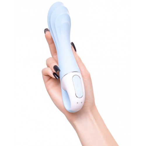 Расширяющийся смарт-вибратор с рельефной головкой Satisfyer Air Pump Vibrator 5 голубой