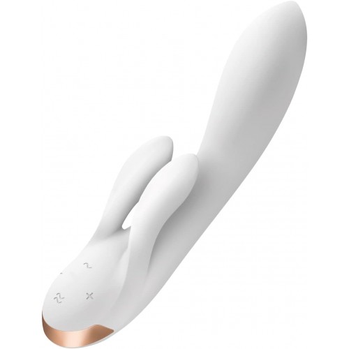Вибромассажер Satisfyer Double Flex Connect App, белый, силикон