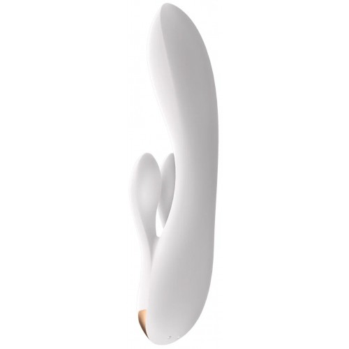 Вибромассажер Satisfyer Double Flex Connect App, белый, силикон