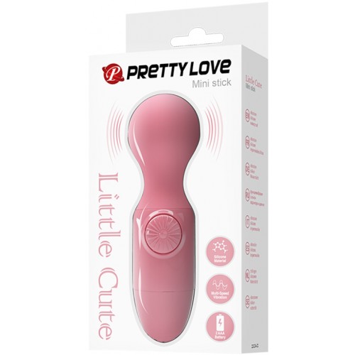 Компактный розовый вибромассажер Pretty Love Mini Stick