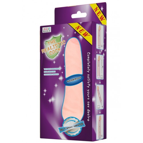 Водонепроницаемый вибратор фиолетовый Realistic Cock 