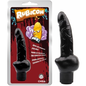 Реалистичный черный вибратор Obsidian с мошонкой 19 см