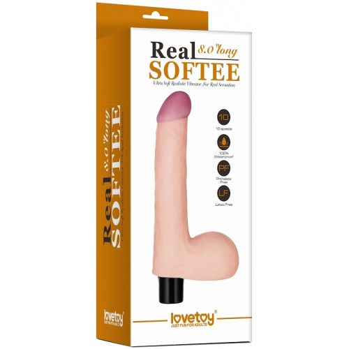 Вибратор с мошонкой Real Softee 14 см