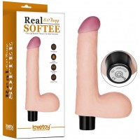 Вибратор с мошонкой Real Softee 14 см