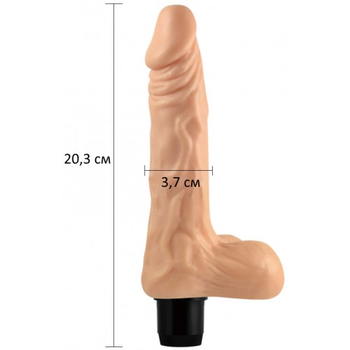 Реалистичный вибратор с мошонкой Real Feel cyberskin