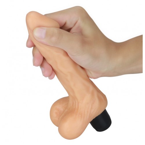 Реалистичный вибратор с мошонкой Real Feel cyberskin