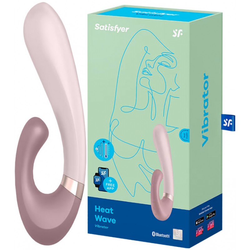 Смарт-вибратор со стимулятором клитора и функцией нагрева Satisfyer Heat Wave Mauve