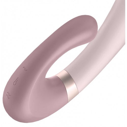 Смарт-вибратор со стимулятором клитора и функцией нагрева Satisfyer Heat Wave Mauve