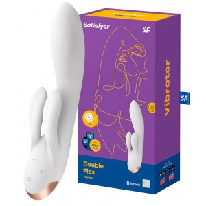Вибромассажер Satisfyer Double Flex Connect App, белый, силикон