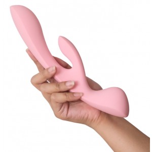 Вибратор с клиторальным стимулятором Satisfyer Triple Oh Pink (иной угол)