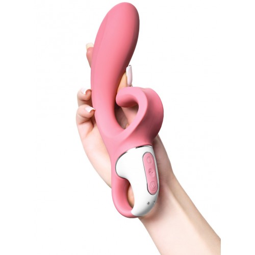 Вибратор-кролик с гибким клиторальным отростком Satisfyer Hug Me Pink