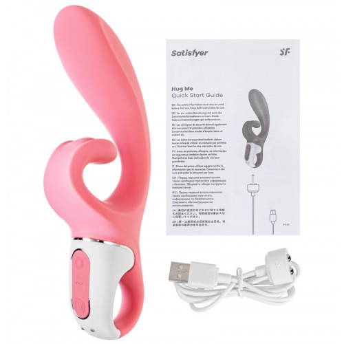 Вибратор-кролик с гибким клиторальным отростком Satisfyer Hug Me Pink