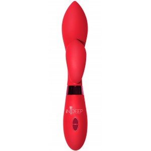 Вибратор с клиторальным отростком Indeep Gina Red  (иной угол)