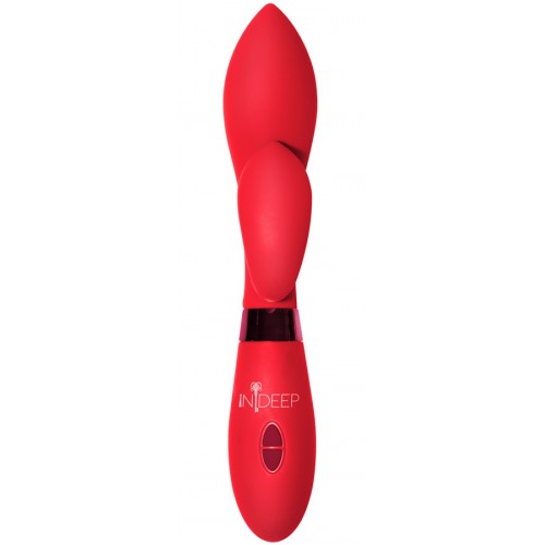 Вибратор с клиторальным отростком Indeep Gina Red 