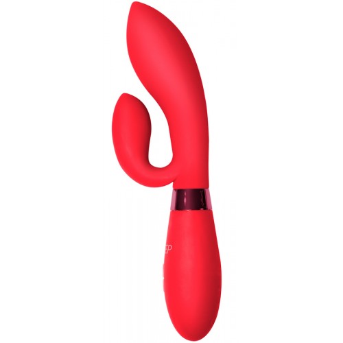 Вибратор с клиторальным отростком Indeep Gina Red 