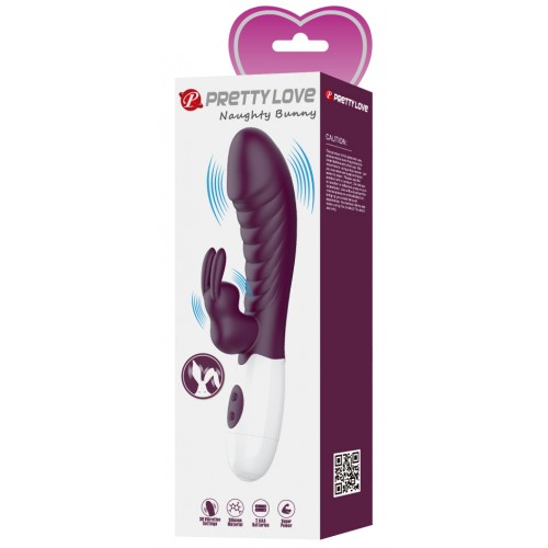 Вибратор с клиторальным стимулятором Pretty Love Naughty Bunny
