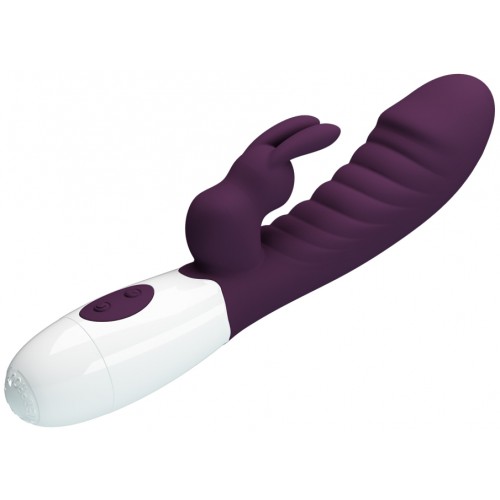 Вибратор с клиторальным стимулятором Pretty Love Naughty Bunny