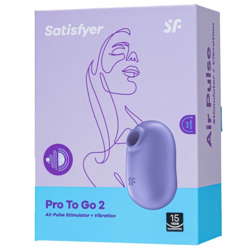 Вакуумно-волновой стимулятор с вибрацией Satisfyer Pro To Go 2 фиолетовый