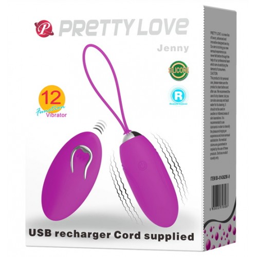 Виброяйцо Jenny на пульте ДУ и USB зарядкой