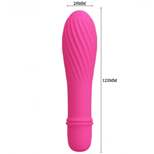 Классический мини вибратор с ребристой поверхностью Solomon розовый
