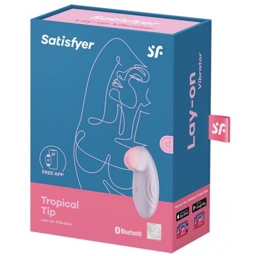 Перезаряжаемый смарт-стимулятор с вибрацией Satisfyer Tropical Tip Lilac