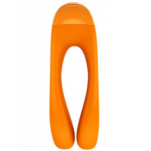 Универсальный перезаряжаемый вибростимулятор на палец Satisfyer Candy Cane оранжевый