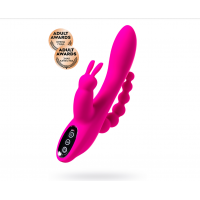 Тройной вибростимулятор JOS SPANKY, силикон, розовый, 21 см