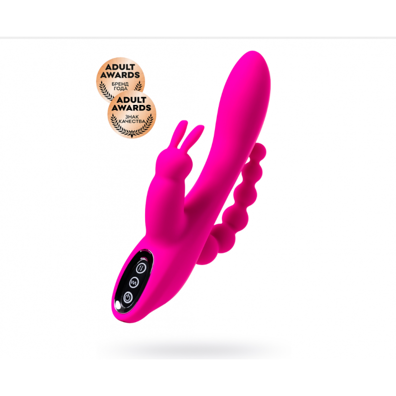 Тройной вибростимулятор JOS SPANKY, силикон, розовый, 21 см