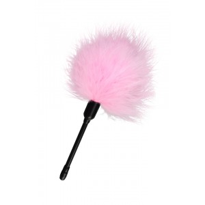 Щекоталка, пух, розовый, 21 см (в пакете)