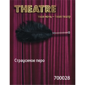 Перо TOYFA Theatre страусиное черное,40 см (иной угол)
