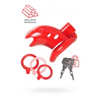 Пояс верности мужской Black&Red by TOYFA, ABS пластик, красный, 10 см