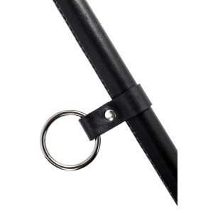 Распорка большая для фиксации Pecado BDSM, с кольцом, натуральная кожа и дерево, черная (иной угол)