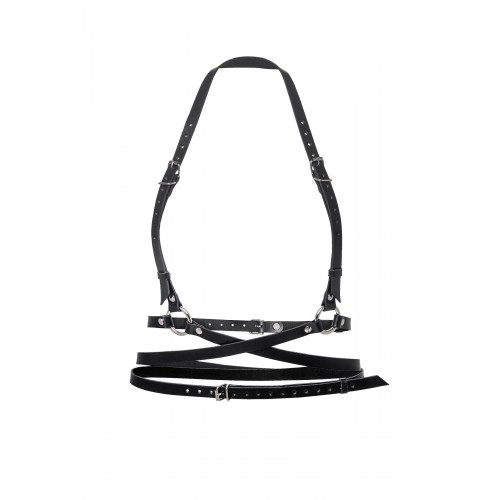 Портупея Pecado BDSM, «Осанка», натуральная кожа, чёрная