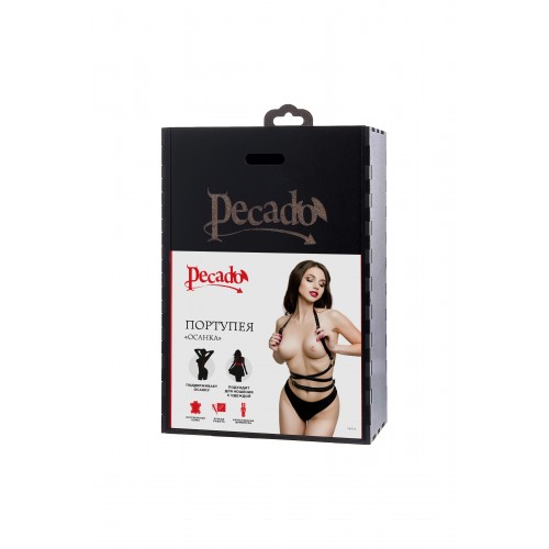 Портупея Pecado BDSM, «Осанка», натуральная кожа, чёрная