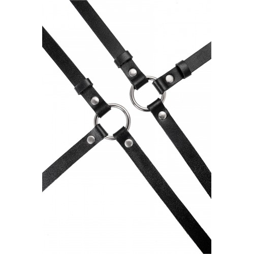 Портупея Pecado BDSM, «Осанка», натуральная кожа, чёрная