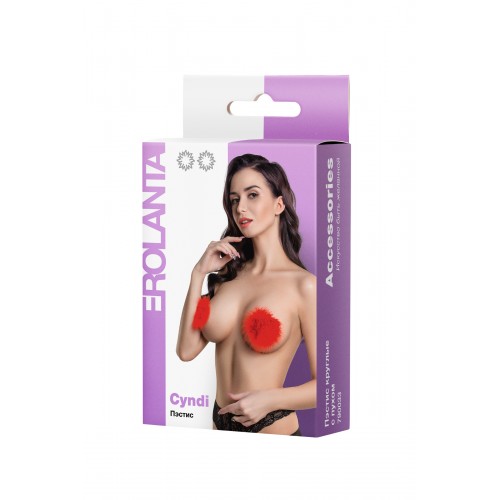 Пэстис Erolanta Lingerie Collection круглые с пухом красные