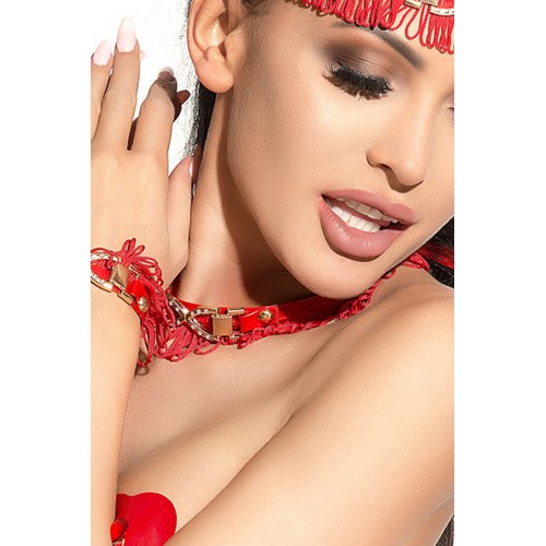 Чокер Me Seduce Queen of hearts Arabesque, красный, OS