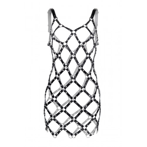 Портупея-платье Pecado BDSM, из мягкой кожи, натуральная кожа, черный