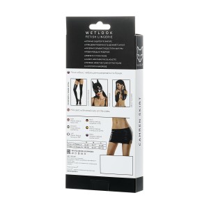 Мини-юбка Glossy CAMREN из материала Wetlook, черный, L (иной угол)