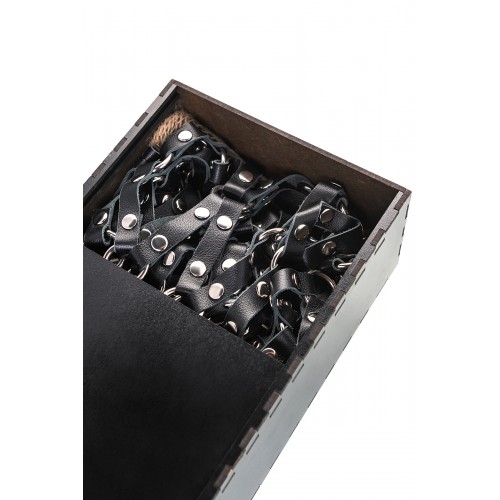 Портупея-платье Pecado BDSM, из мягкой кожи, натуральная кожа, черный