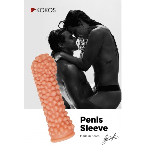 Насадка KOKOS с дополнительной стимуляцией, реалистичная, TPE, телесная, 16.5 см