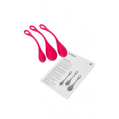 Набор вагинальных шариков Satisfyer YONI, силикон, красный, Ø 2 см.